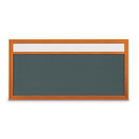 United Visual Products Slim Enclosed Corkboard, 36"x36", Satin Alum Frame/Pearl UVEB3636-SATIN-PEARL